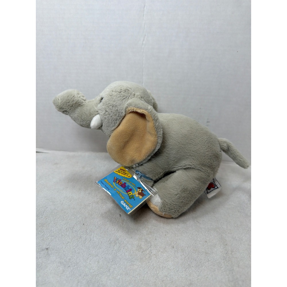 GANZ Webkinz Velvety Elephant Kids Gray HM167 Plush Toy New With Tag